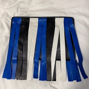 BALENCIAGA Bazar Fringed Leather Clutch